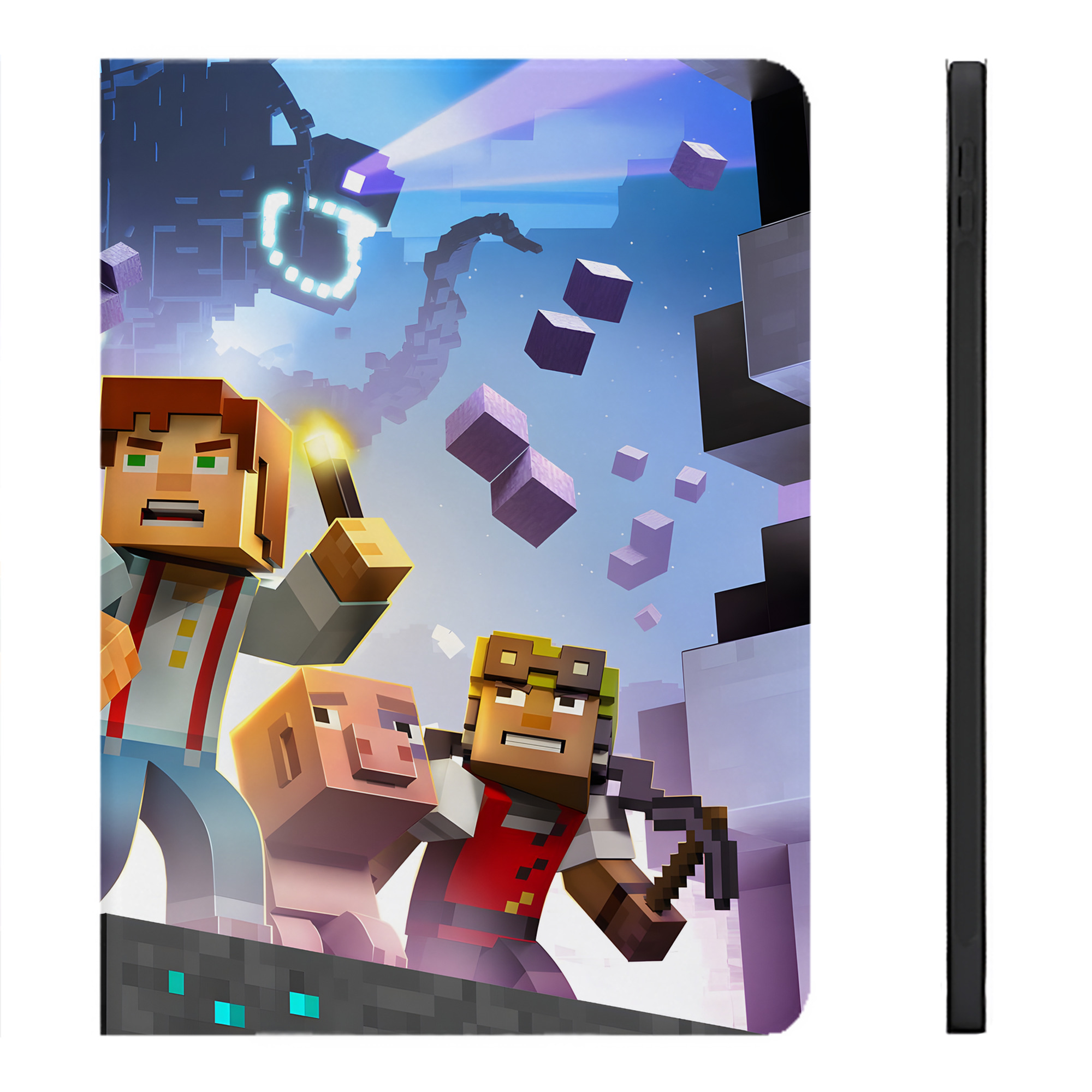 （画像用） マインクラフト ブロックの世界 Minecraft MC Block world IPadケース ペンホルダー付き ブックスタイルデザイン